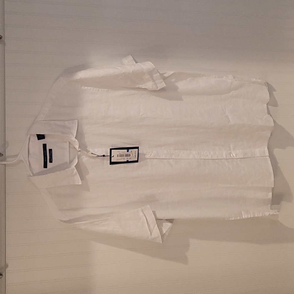 Perry Ellis Untucked 100% Linen Men’s Short Sleeve Shirt Size XL
